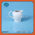Pote de la leche de cerámica blanca de la alta calidad, tarro de cerámica modificado para requisitos particulares, botella de agua